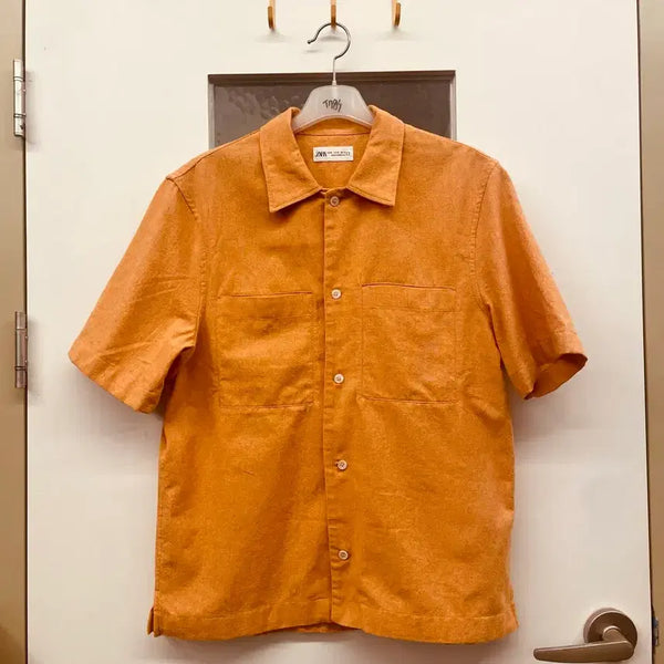 [BUNJANG] Zara Short Sleeve Shirt Orange / 자라 반팔 셔츠 오렌지