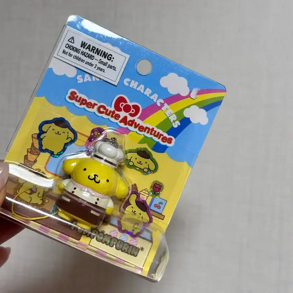 [BUNJANG] Sanrio Pompompurin Super Cute Sticker/Figure Keyring Bundle Set / 산리오 폼폼푸린 슈퍼큐트 스티커/피규어키링 일괄