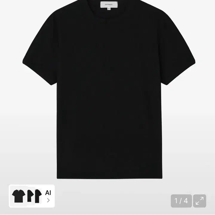 [BUNJANG] OX STUDIO Reved Semi Muscle Fit T-Shirt Black / 오엑스 스튜디오 리브드 세미 머슬핏 티셔츠 블랙 48