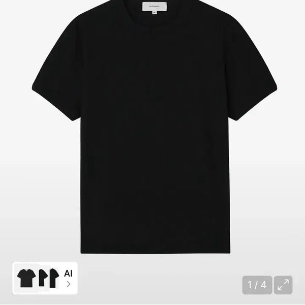 [BUNJANG] OX STUDIO Reved Semi Muscle Fit T-Shirt Black / 오엑스 스튜디오 리브드 세미 머슬핏 티셔츠 블랙 48