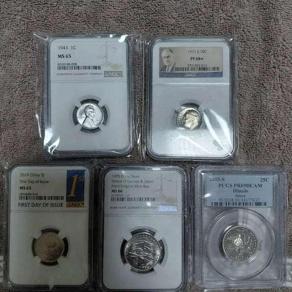 [BUNJANG] 5-Coin NGC & PCGS Graded Set / 주화 5종 NGC PCGS 등급 코인 세트