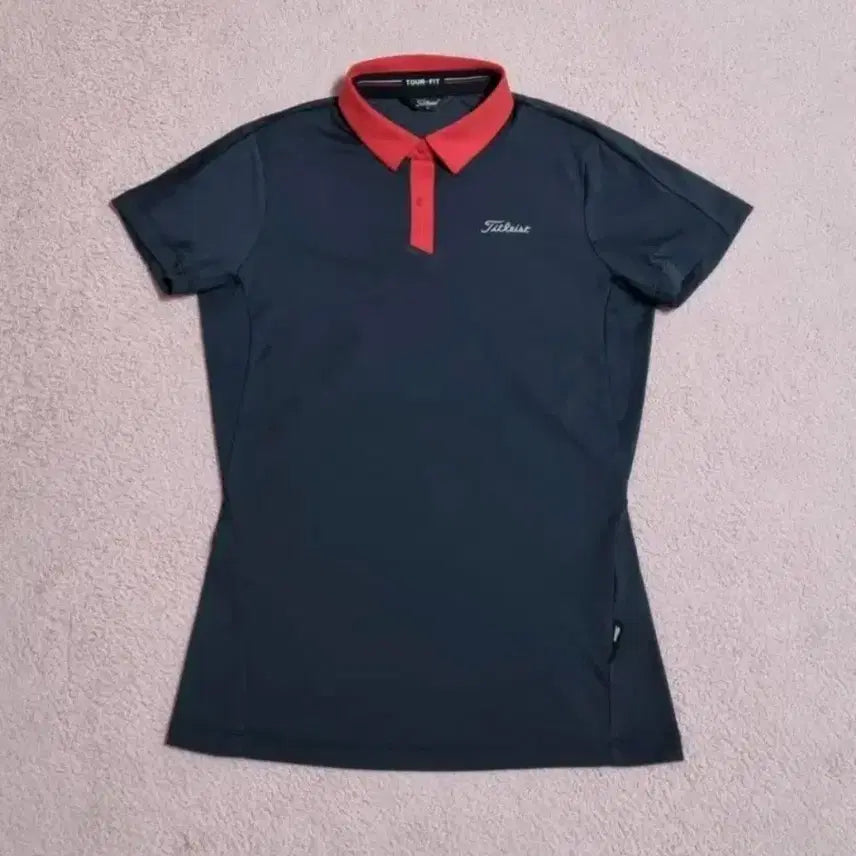 [BUNJANG] Titleist Women's Tour-Fit Golf Performance Polo Shirt - Black/Red, Size S / (정품)타이틀리스트 골프 티셔츠 S