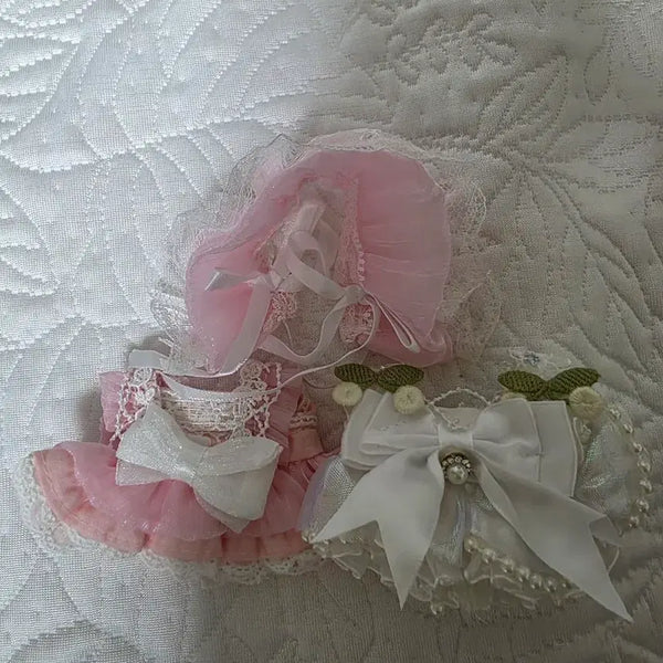 [BUNJANG] 10cm Doll Clothes Set - Dress & Headpiece / 10cm 인형옷 헤드피스 드레스 일괄