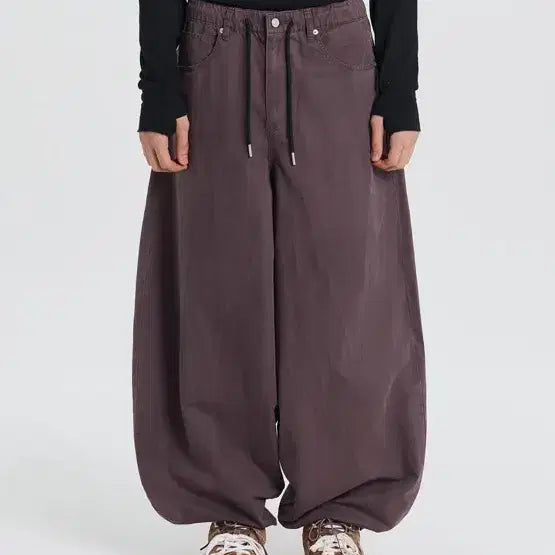 [BUNJANG] GIICHUL Dyed Balloon Cotton Pants Dark Purple / 기철 다이드 벌룬 코튼 팬츠 다크 퍼플