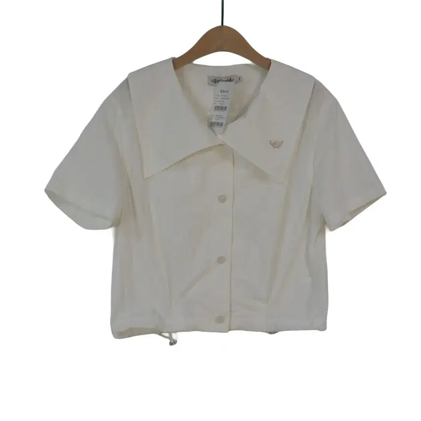 [BUNJANG] Deliceent Big Collar Short Sleeve Shirt White / Deliceent 빅카라 반팔 셔츠 F 화이트 새상품