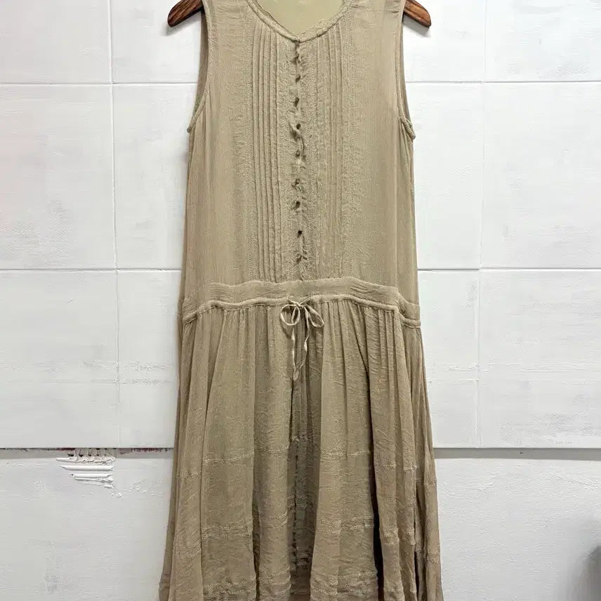 [BUNJANG] Silk Creased Fairy Midi Dress (M, Japan) / 실크 크리즈 주름 페어리 미디 원피스 M JPN