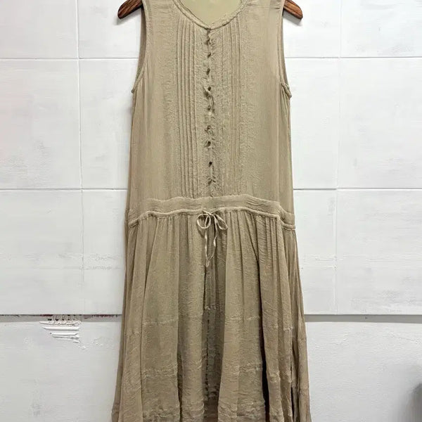 [BUNJANG] Silk Creased Fairy Midi Dress (M, Japan) / 실크 크리즈 주름 페어리 미디 원피스 M JPN