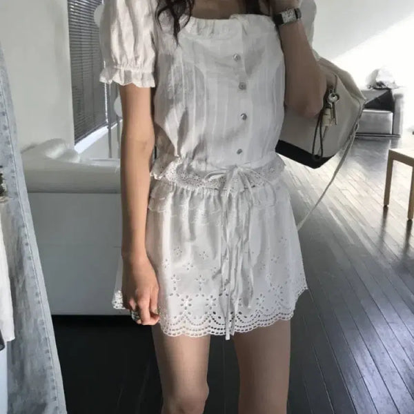 [BUNJANG] W.e.a. Square Neck Blouse / 위아 스퀘어넥 블라우스