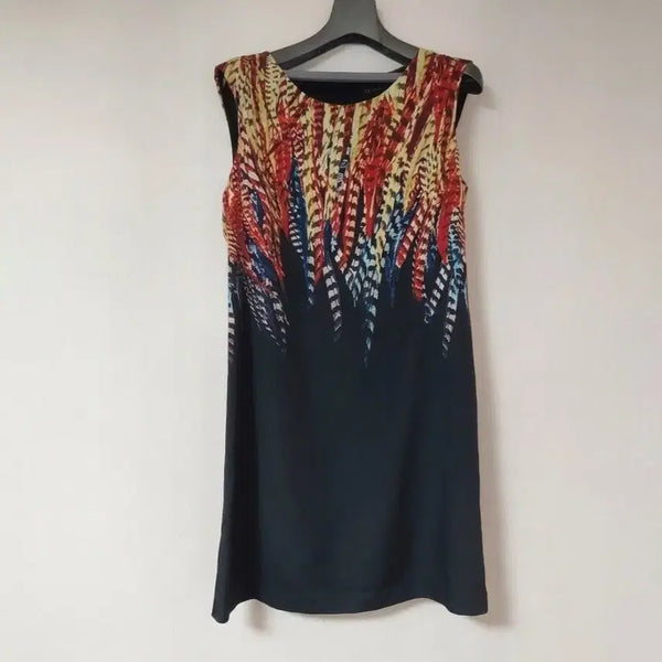 [BUNJANG] SI Feather Pattern Sleeveless Dress (Size 66) / SI (씨) 깃털 패턴 민소매 원피스 66