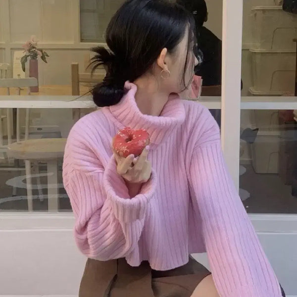 [BUNJANG] Pale Jaded Turtle Neck Wool Knit Pink / 페일제이드 터틀넥 울 니트 핑크