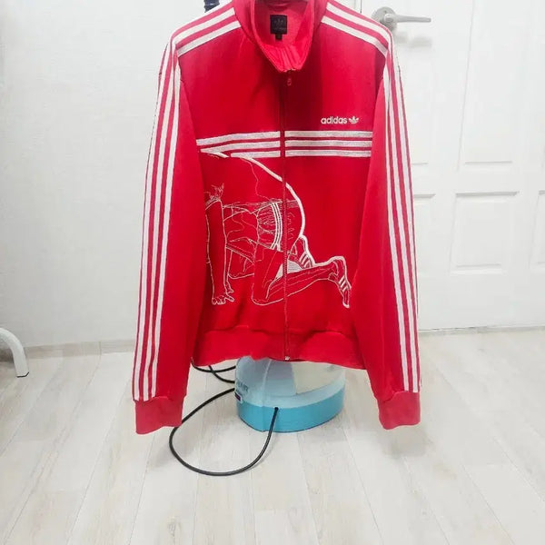 [BUNJANG] Adidas Beckenbauer Track Top Jersey (Red/White) / (100)L 초희귀 아디다스 베켄바우어 육상자수 [빨흰] 트랙탑져지