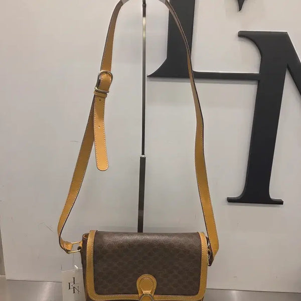 [BUNJANG] Old Celine Macadam Flip Bag / 감정서 구성) 올드셀린 브라운 마카담 플립백