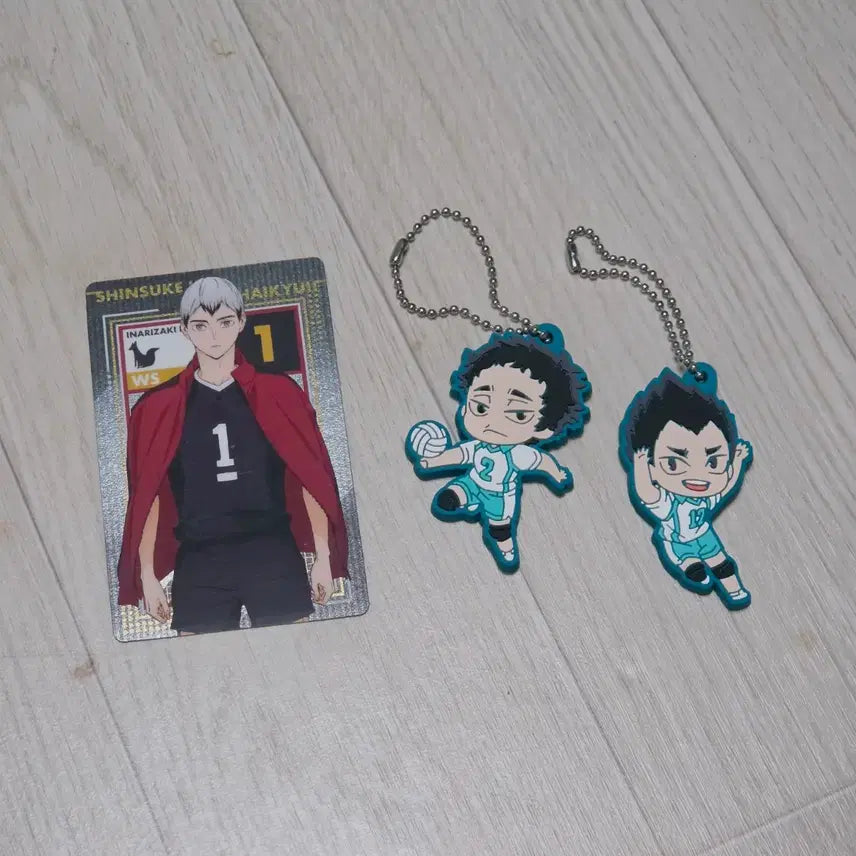[BUNJANG] Haikyuu!! Inarizaki Miyas Atsumu Kirring & Osamu Card Bundle Set / 하이큐 키링 카드 일괄