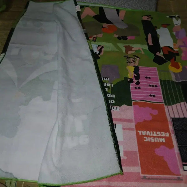 [BUNJANG] Camping Bedding Illustration Pattern Single Blanket / 캠핑침구 일러스트 패턴 1인용담요.얇고포근함