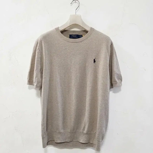 [BUNJANG] Polo Ralph Lauren Supima Cotton Short Sleeve Knit Beige L / 폴로 랄프로렌 피마코튼 반팔 니트 베이지 L 새상품
