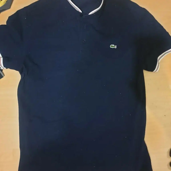 [BUNJANG] Lacoste Navy Collar Short Sleeve T-Shirt Size 105 / 정품 라코스테 네이비 카라 반팔 105