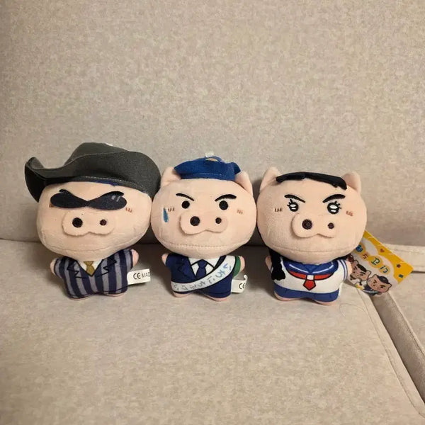 [BUNJANG] Crayon Shin-chan "Buri Buri" Plush Keychain Set / 새상품) 짱구 부리부리 인형 키링 와니야마 오수남 액션가면 흰둥이 맹구