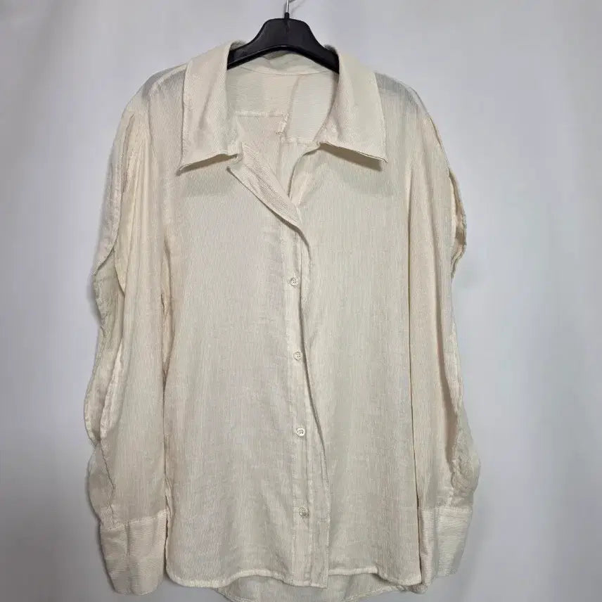 [BUNJANG] System Rayon Blend Blouse - Ivory / 시스템 레이온 셔츠 블라우스