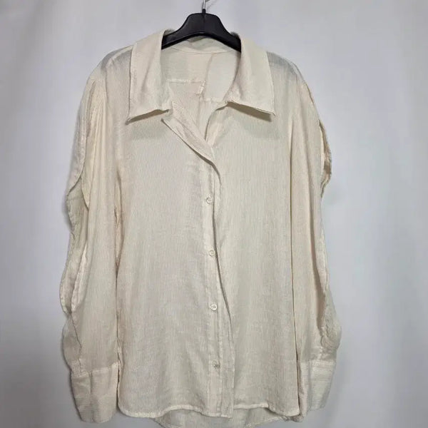 [BUNJANG] System Rayon Blend Blouse - Ivory / 시스템 레이온 셔츠 블라우스