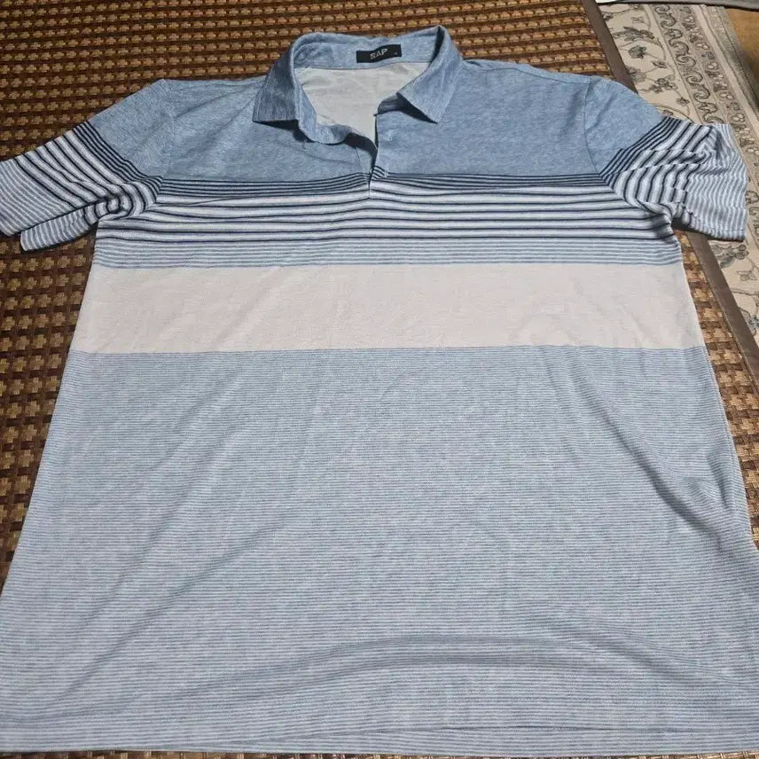 [BUNJANG] SAP Men's Blue Stripe Polo Shirt 110 / (옷장정리)SAP 남성 카라티 110 블루 스트라이프