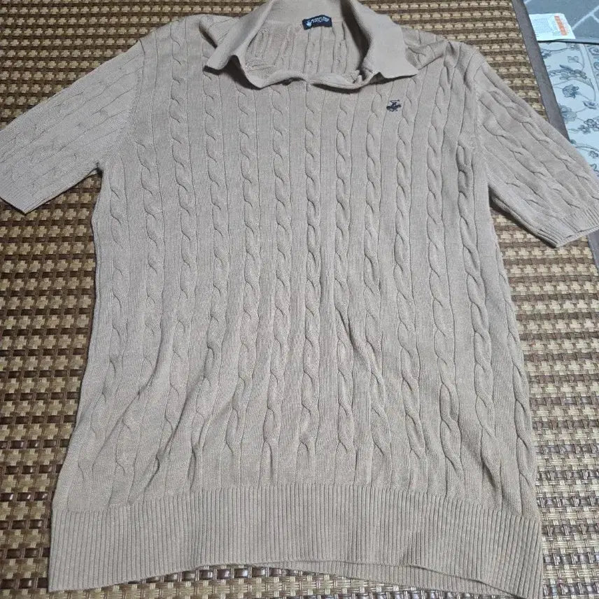 [BUNJANG] Beverly Polo Club Cable Knit Sweater Beige 110 / (옷장정리)비버리폴로클럽 케이블 니트 110 베이지