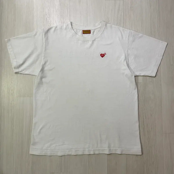 [BUNJANG] Human Made Heart Logo T-Shirt White / 휴먼 메이드 하트 로고 티셔츠 화이트
