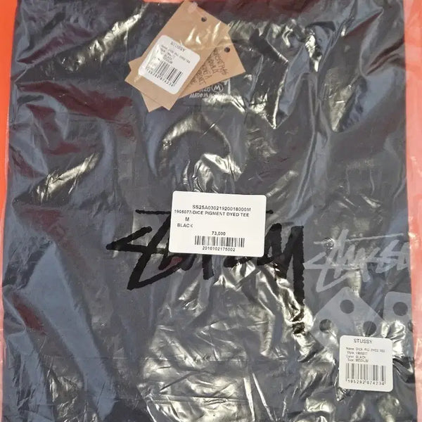 [BUNJANG] Stussy Dice Pigment Dyed T-Shirt Black M / 스투시 다이스 피그먼트 티셔츠 블랙 M