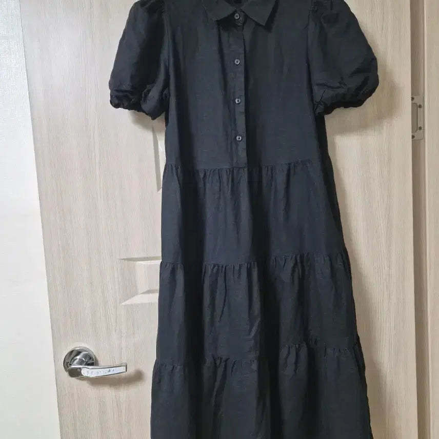 [BUNJANG] Banana Republic Black Tiered Linen Blend Dress / [린넨]바나나리퍼블릭 블랙 티어드 원피스 드레스