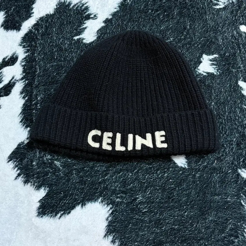 [BUNJANG] Celine Logo Wool Beanie - Black / 셀린느 로고 울 비니 블랙