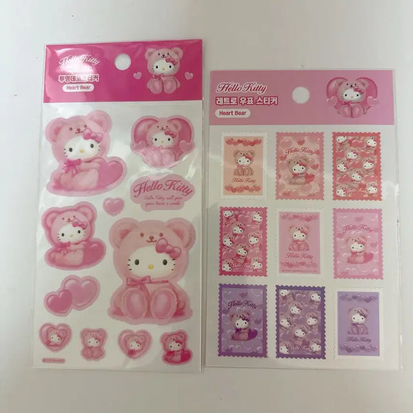 [BUNJANG] Sanrio Hello Kitty Heart Bear Sticker Set / 산리오 헬로키티 하트베어 스티커 2종