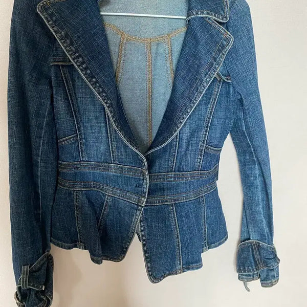 [BUNJANG] Miccha Denim Shirring Detail Vintage Jacket / 청자켓 셔링 디테일 빈티지  갸루 y2k 미샤 miccha 데님