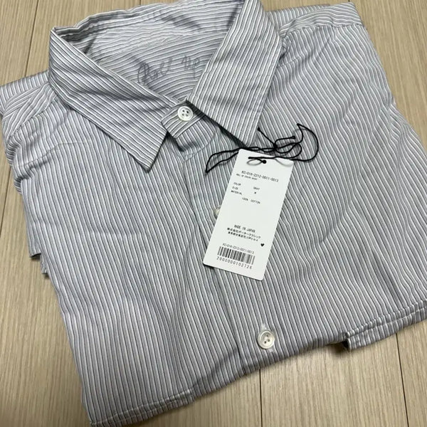 [BUNJANG] Porter Classic Roll-Up Classic Stripe Shirt Grey M / 포터클래식 롤업 클래식 스트라이프 셔츠 그레이 M