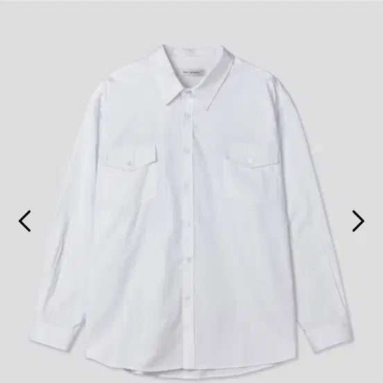 [BUNJANG] Two Pocket White Shirt (Unisex) / Our 투 포켓 화이트 셔츠(남여공용)