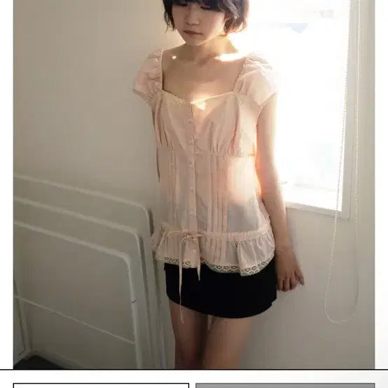 [BUNJANG] In N Yang In Harmony Bunny Blouse - Apricot / 인앤양인하모니 버니 블라우스 애프리콧