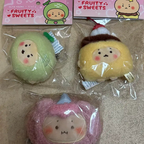 [BUNJANG] Manggeuljin Gom Unicorn Pouch & Plush Keychain Set / 올리브영 올영 망그러진곰 망곰 콜라보 인형 키링 유니콘 파우치