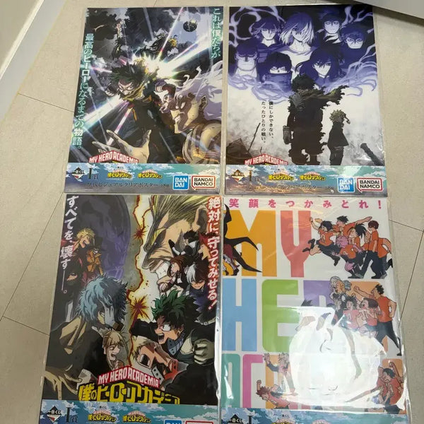 [BUNJANG] My Hero Academia Ichiban Kuji Clear Poster Set A3 (4 types) / 히로아카 제일복권 I상 클리어포스터 A3 4종 일괄