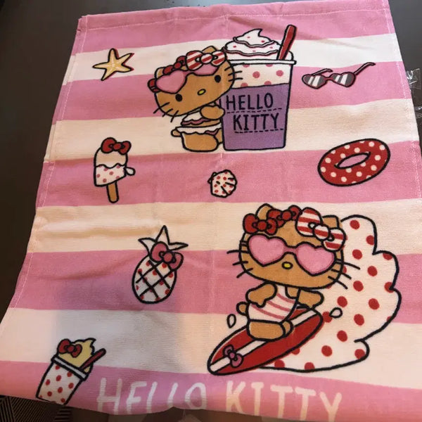 [BUNJANG] Hello Kitty Pink Stripe Towel / 헬로키티 핑크 스트라이프 타월