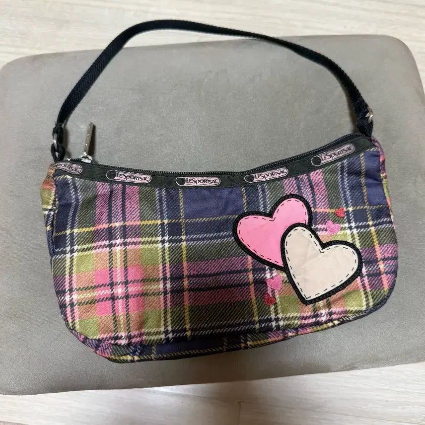 [BUNJANG] Lesportsac Check Heart Mini Bag Shoulder Handbag / 레스포삭 체크 하트 미니 백 손가방 숄더백 핸드백