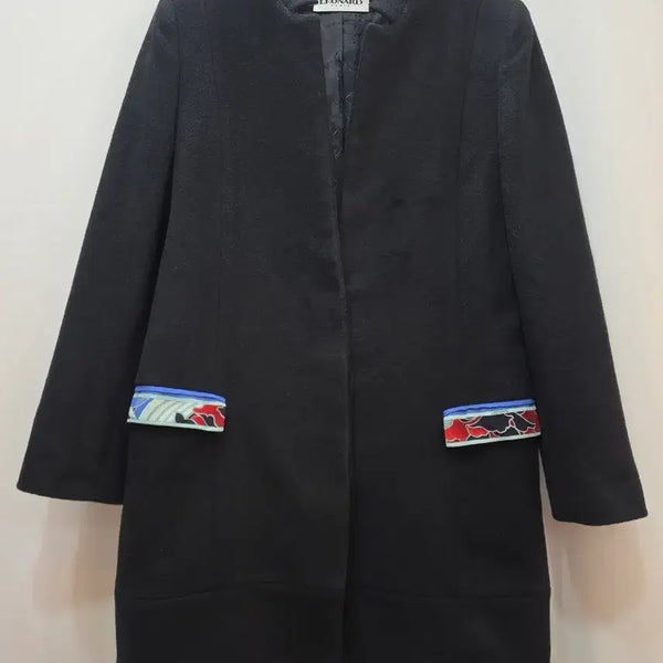 [BUNJANG] Leonard Paris Silk Cashmere Coat / (정품)레오나드 파리 실크 배색 캐시미어 코트