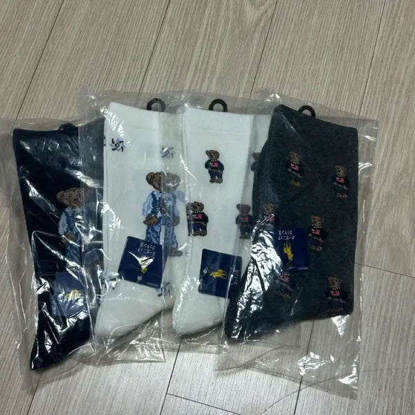 [BUNJANG] Polo Ralph Lauren Bear 4-Pair Sock Set / 폴로 랄프로렌 베어 양말 4켤레 세트