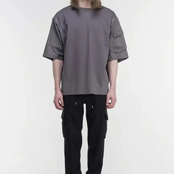 [BUNJANG] ZIOZIA Meta Sleeve T-Shirt (XL, Gray) / 지오송지오 메타 슬리브 반팔티