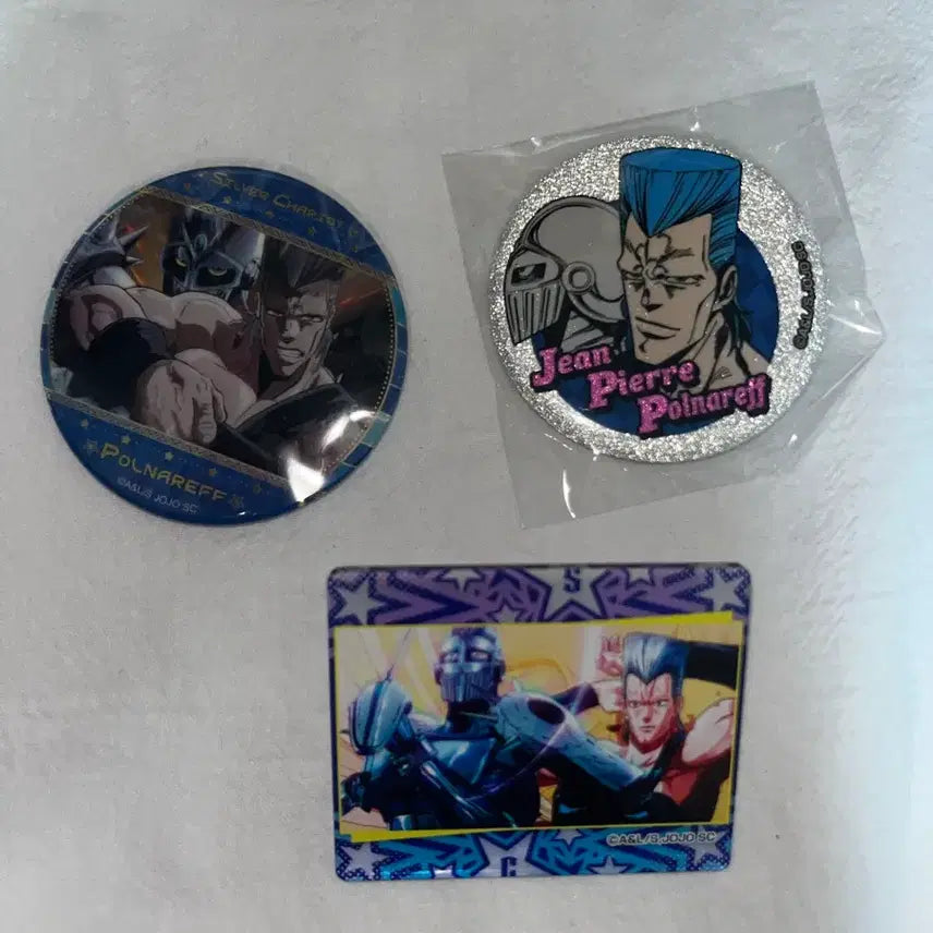 [BUNJANG] JoJo's Bizarre Adventure Polnareff Badge + Clip Set / 죠죠 폴나레프 뱃지+클립 뱃지 일괄