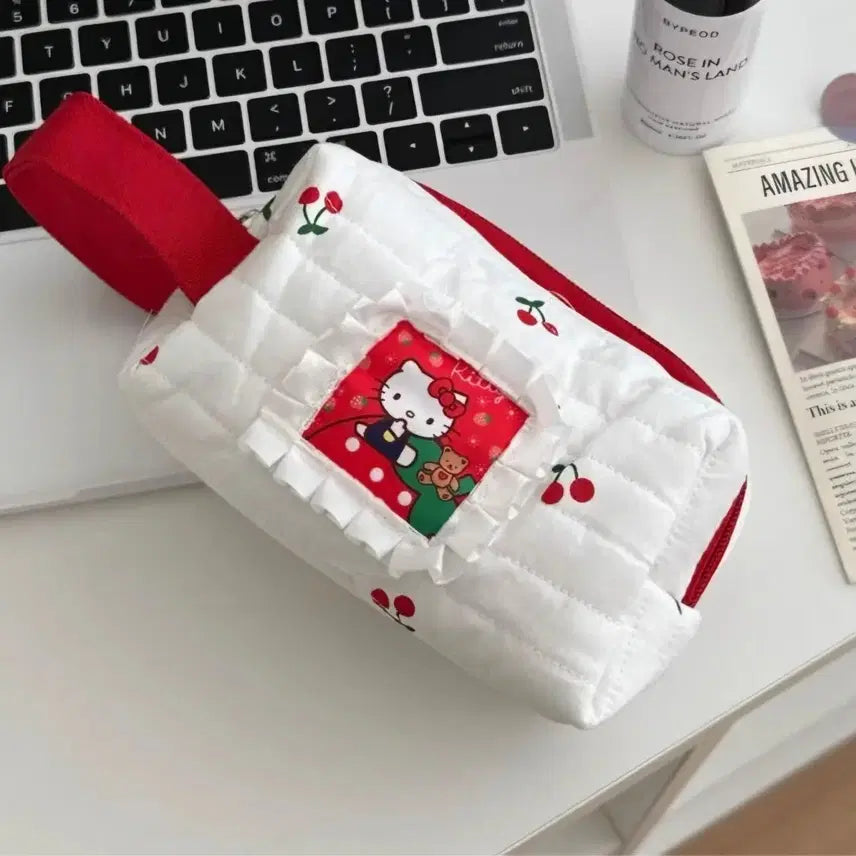 [BUNJANG] Hello Kitty Quilted Pouch Pencil Case / 키티 파우치 필통 누빔 퀼팅