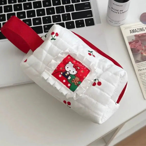 [BUNJANG] Hello Kitty Quilted Pouch Pencil Case / 키티 파우치 필통 누빔 퀼팅
