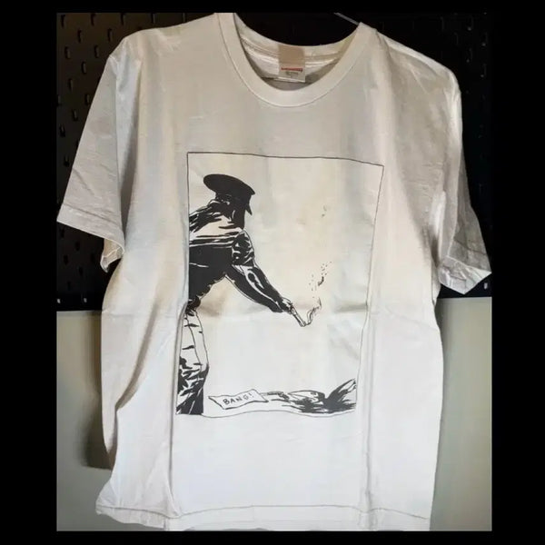 [BUNJANG] Supreme x Raymond Pettibon 'Bang' Graphic T-Shirt White / 슈프림 x 레이몬드 페티본 'Bang' 그래픽 티셔츠 화이트