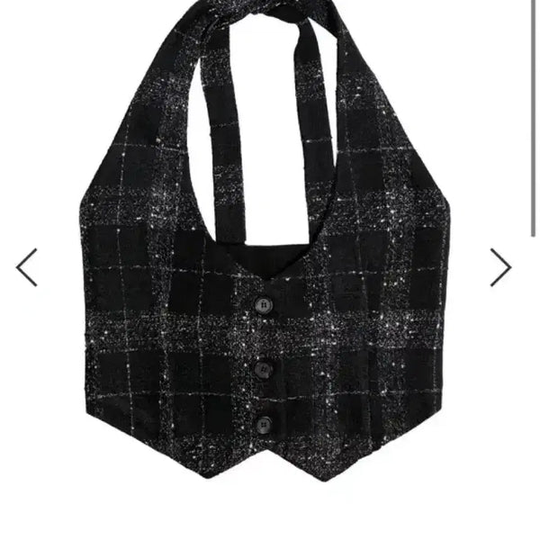 [BUNJANG] Junsuie Tweed Halter Vest Black / 준수이 Tweed Halter Vest Black