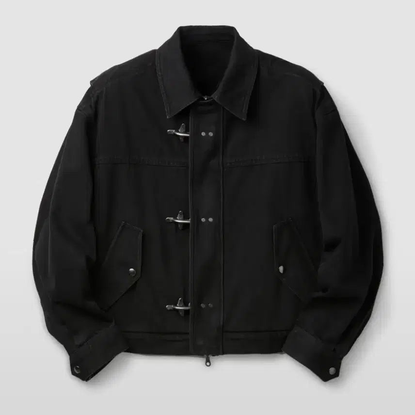 [BUNJANG] COOR Fireman Crop Bomber Jacket Black L / 쿠어 파이어맨 크롭 보머 자켓 블랙 L