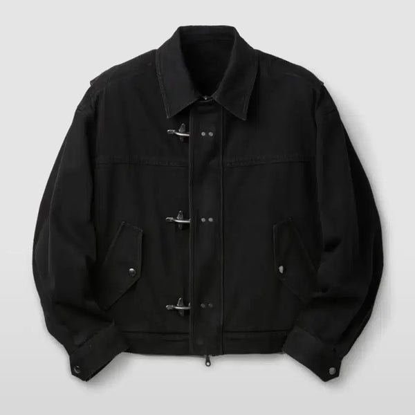 [BUNJANG] COOR Fireman Crop Bomber Jacket Black L / 쿠어 파이어맨 크롭 보머 자켓 블랙 L
