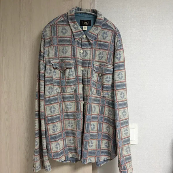 [BUNJANG] RRL Printed Reverse Terry Workshirt / RRL 프린트 리버스 테리 워크셔츠 L