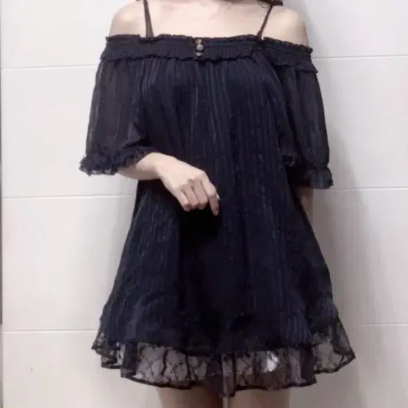 [BUNJANG] axes femme Off-Shoulder Dress Japanese Vintage Mori Girl Style / 엑시즈팜 오프숄더 원피스 일본 빈티지 모리걸 일브